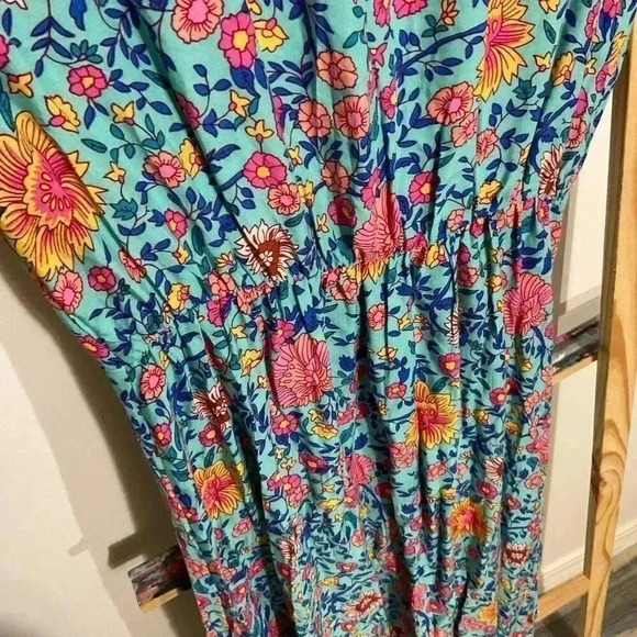 Ecowish Bohemian Floral Wrap Dress V-Neck Women’s Size Small Maxi - Picture 10 of 11